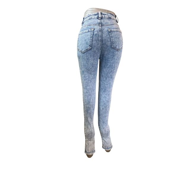 Forever 21 Jeans Women 24 Mid Rise Distressed Destroyed Skinny Stretch (W20 L27) - Picture 4 of 16